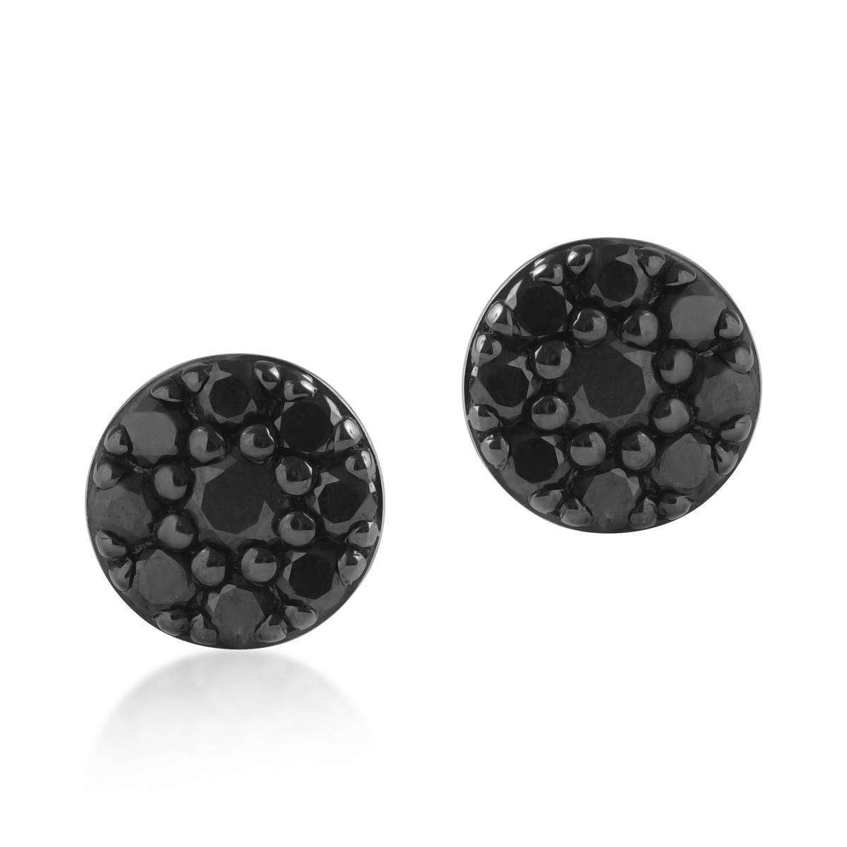 14K white gold earrings with black diamonds of 0.268ct